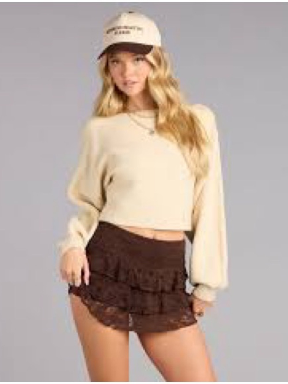 NWT Windsor Brown Tiered Lace Mini Skirt